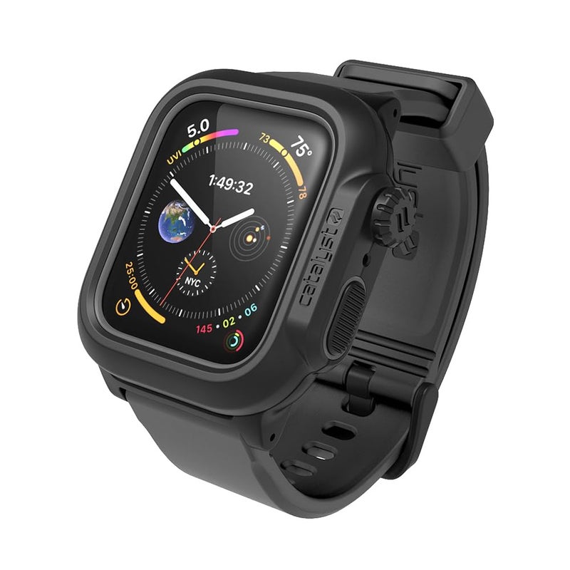 Catalyst 330ft Waterproof Case for Apple Watch Series SE 6/5/4 44mm, 100%, Premium Soft Silicone Watch Band, Shock Proof Rugged Protective case, Microfiber Cloth Included â€“ (Grey)